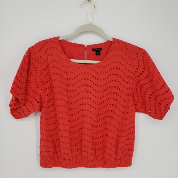 Ann Taylor Eyelet Crop Top - Picture 1 of 9